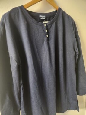 Splendid Navy Long Sleeve Henley Shirt